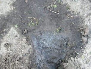 Spill holes with water