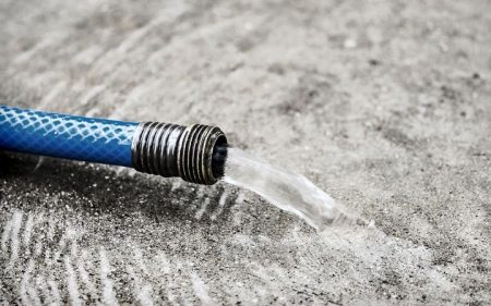 water is pouring from a hose