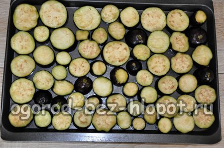 eggplant on a baking sheet
