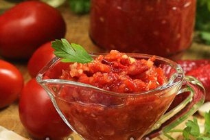 ready adjika from horseradish and garlic