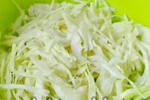 cut cabbage into large strips