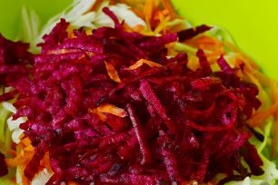 we clean the beets, wash them and three, like carrots