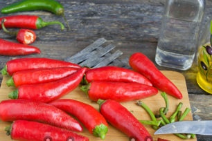 подрежете чушките и понитата