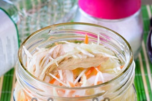 pour cabbage with brine