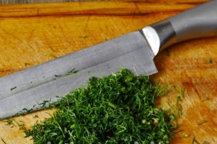 накълцайте зелените