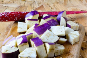 cut eggplant