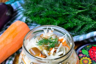 eggplant with cabbage ready