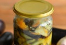 pickled eggplant with carrots and garlic