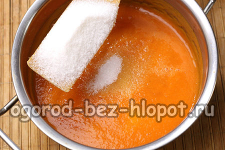 įpilkite cukraus, citrinos rūgšties, vandens