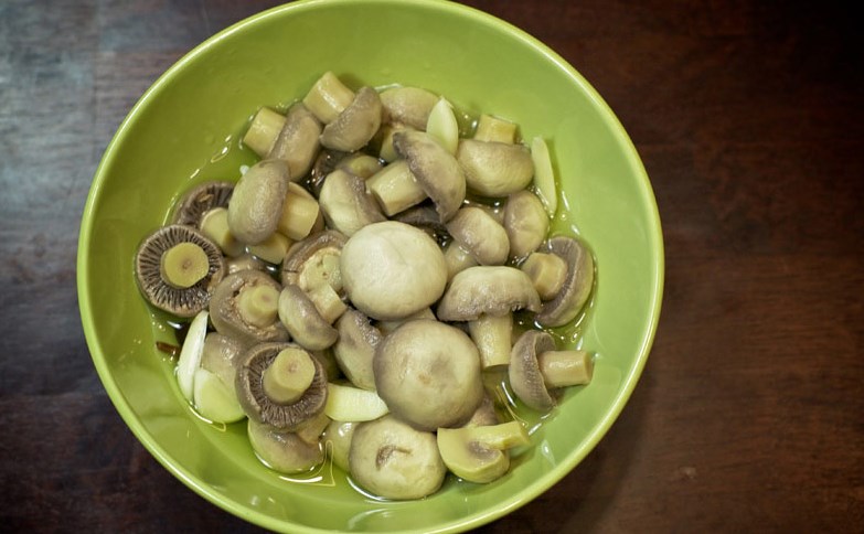 Ingemaakte Champignons Met Appelciderazijn