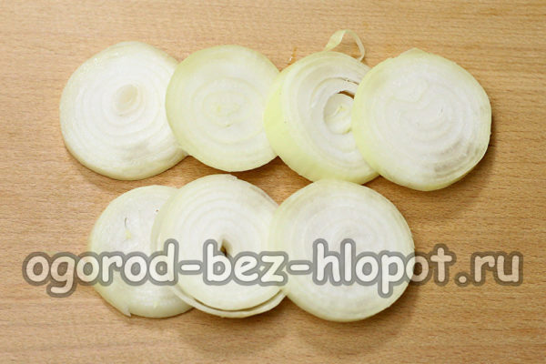 нарязан лук пръстени