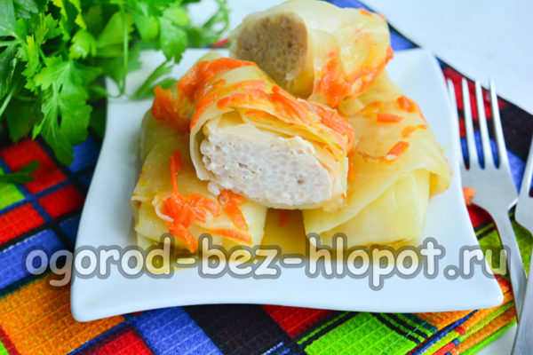 пълнено зеле с кайма и ориз готов