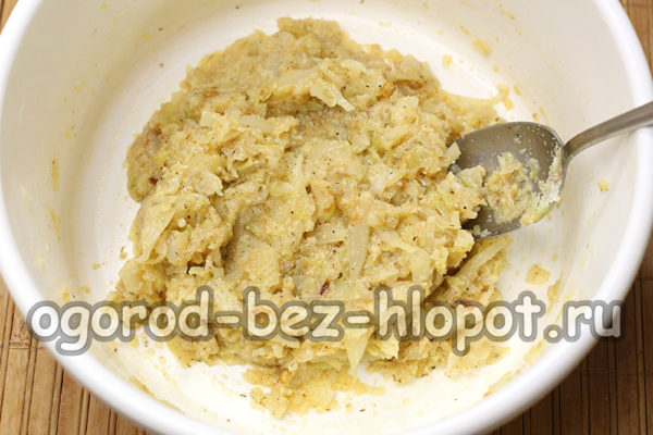 cabbage mass for cutlets