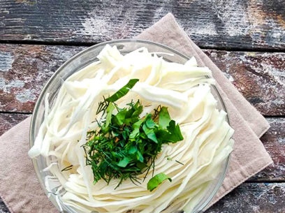 tilføj hakkede greener