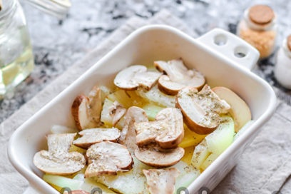 rắc một lớp champignons