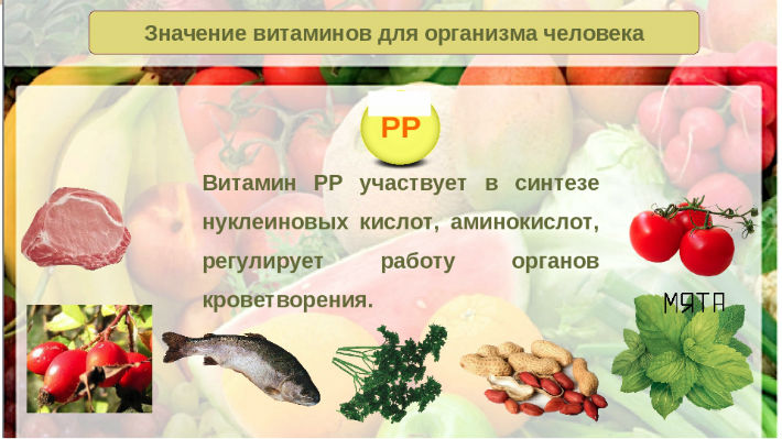 Vitamine PP eigenschappen