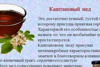 Свойства на кестеновия мед