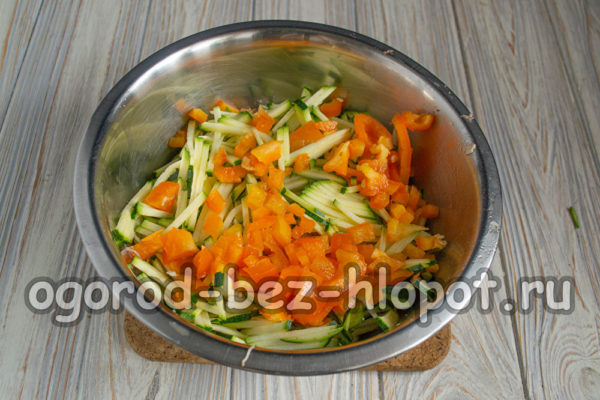 накълцайте зеленчуците