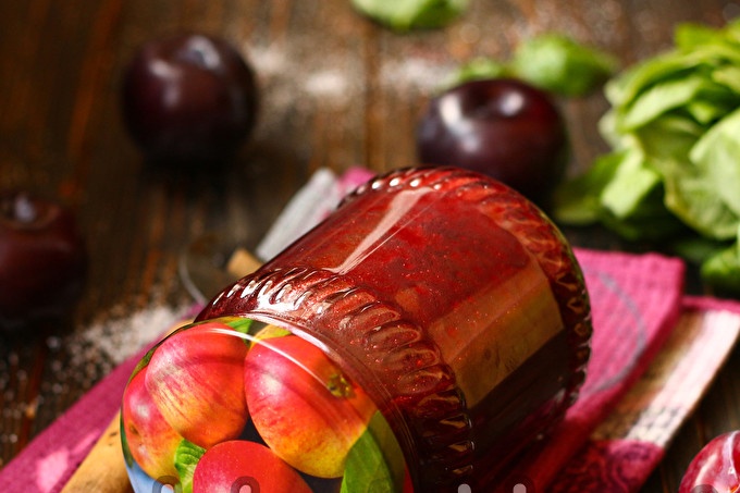 chocolate plum jam with cocoa