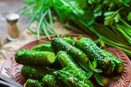 Gezouten Komkommers