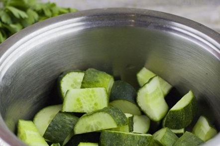 Sliced ​​cucumbers