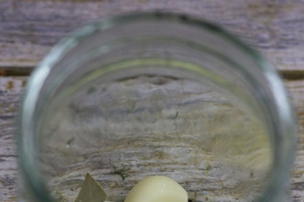 spices and garlic in a jar