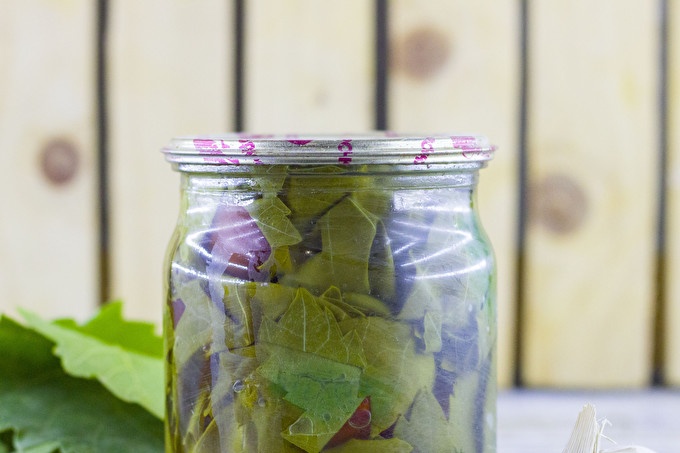 tomatoes in grape leaves
