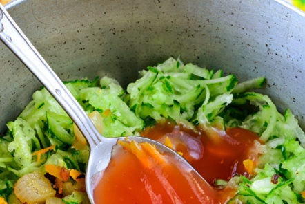 add tomato paste to vegetables