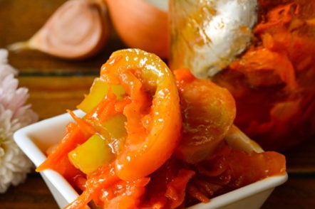 plantaardige lecho voor de winter