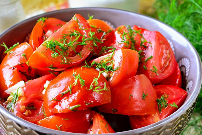 Lightly salted tomatoes in a package