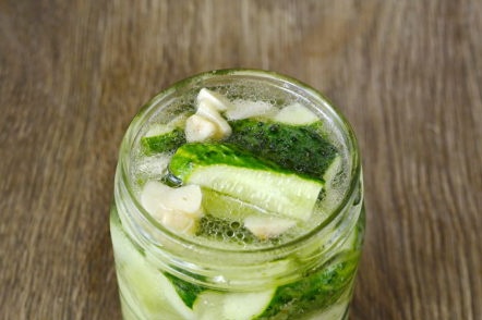 cucumbers in a jar