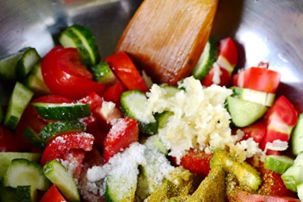 salt the vegetable mixture