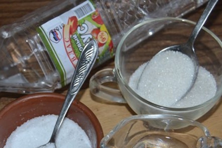 salt, sugar and vinegar