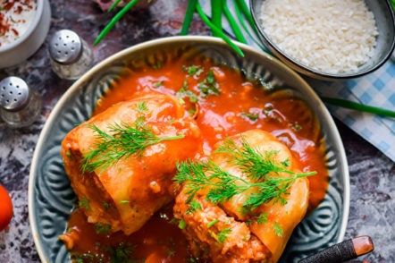 пипер с ориз и месо