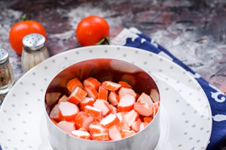 een laagje krabstokken