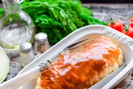 pastís amb col de la rebosteria acabada