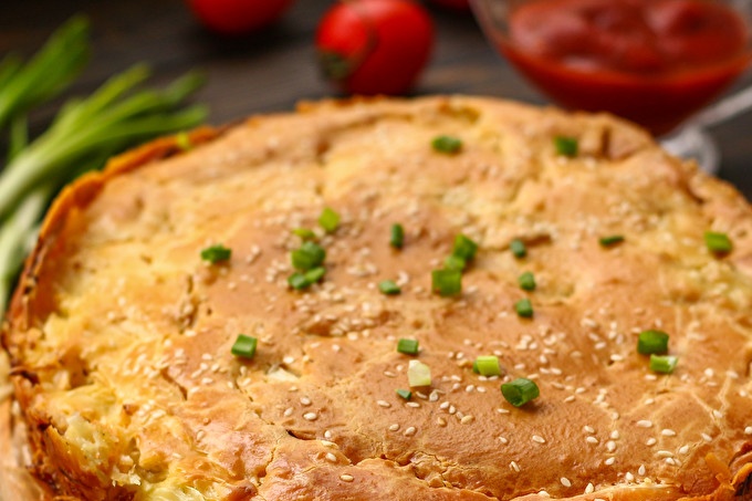 delicious cake with cabbage