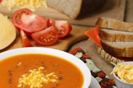 tomato mashed cheese soup